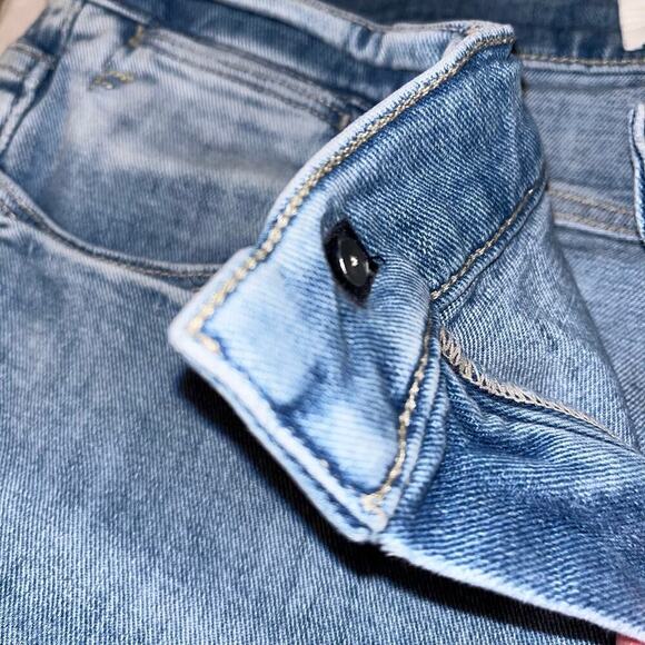 FRAME Le High Straight Jeans Aura Wash Size 29 Raw Hem Organic Cotton - Picture 8 of 9